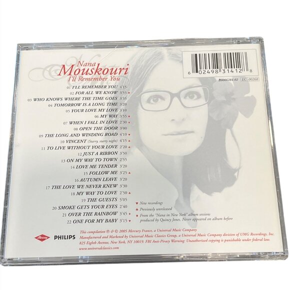 Nana Mouskouri - I'll Remember You Music CD - Picture 2 of 4